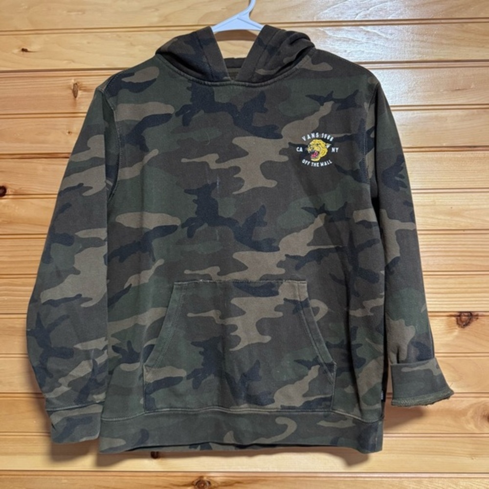 Vans Off The Wall Boys Sweatshirt Skate Camo Tiger Size Large